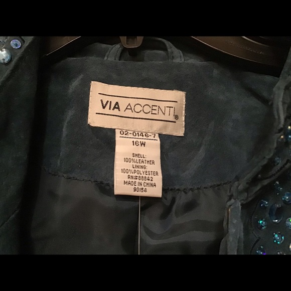 VIA ACCENTI SUEDE FRINGE BLINGY DUSTER JACKET 16W - Picture 7 of 11